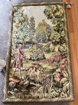 Vintage French Tapestry Pictorial Stunning Large Home Decor Tapestry - Image 1