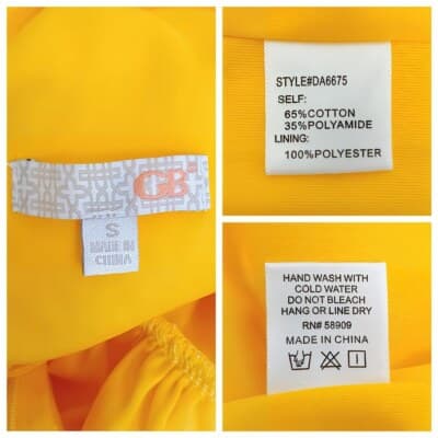 GB Yellow Lace Fit And Flare Mini Dress Size S Deep V Sleeveless Scalloped Hem - Thumbnail 7