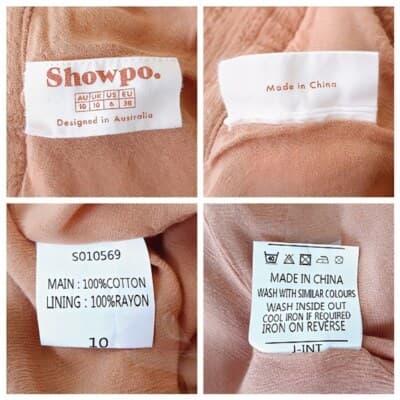 Showpo Terracotta Brown Ruffle Mini Dress AU 10 US 6 Cotton Tie Back Deep V Neck - Thumbnail 10