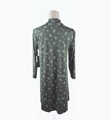 NWOT As U Wish Green Floral Mock-Neck Mini-Dress S - Thumbnail 4