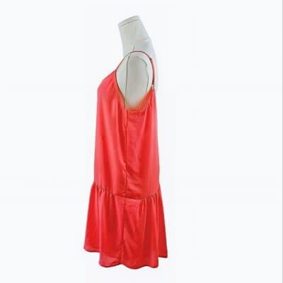 Alya Coral Sleeveless Drop-Waist Mini-Dress M - Thumbnail 2