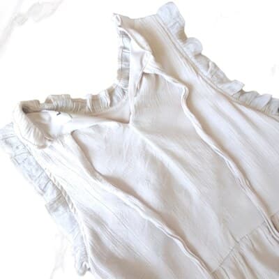 Lavila Cream Ruffle-Sleeve Tiered Midi Dress M - Thumbnail 5