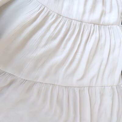 Lavila Cream Ruffle-Sleeve Tiered Midi Dress M - Thumbnail 6