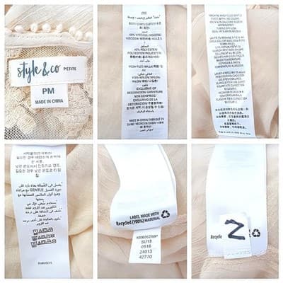 Style & Co Petite Cream Sleeveless Embroidered Boho Blouse Petite M Layered Hem - Thumbnail 7