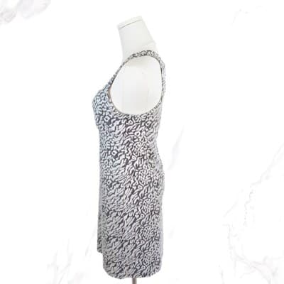 Free People Gray Tan Racerback Mini Dress M Abstract Print Scoop Neck Sleeveless - Thumbnail 3