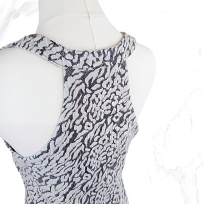 Free People Gray Tan Racerback Mini Dress M Abstract Print Scoop Neck Sleeveless - Thumbnail 4