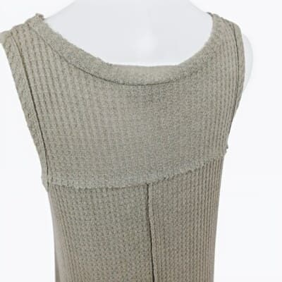 Paper Crane Olive Knit Tank Dress Casual Style Ribbed Sleeveless Size S - Thumbnail 6