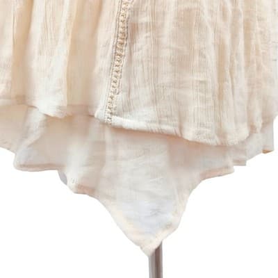 Style & Co Petite Cream Sleeveless Embroidered Boho Blouse Petite M Layered Hem - Thumbnail 6