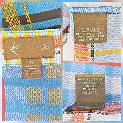 Fei Anthropologie Ruffle Plaid Sleeveless Blouse Belted Multicolor Blue Orange 0 - Thumbnail 8