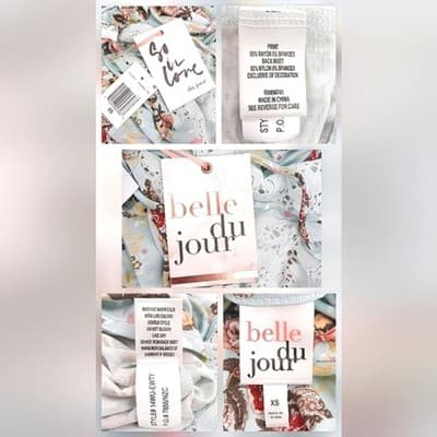 NWT Belle Du Jour Mint Corset Back Floral Tee Shirt XS Green Crisscross Tie - Thumbnail 6