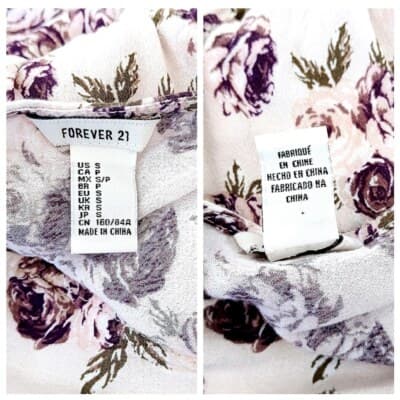 Forever 21 Pink Floral Mini Dress Small Crisscross Straps V-Neck Sleeveless - Thumbnail 5