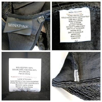 MINKPINK Black Cutout Mini Dress Textured Size M Sexy Sleeveless Zippered Back - Thumbnail 6