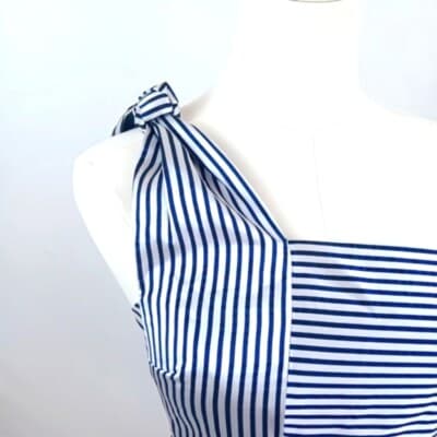 NWT Banana Republic Navy Striped One-Shoulder Peplum Top White Flare Size 0 - Thumbnail 4