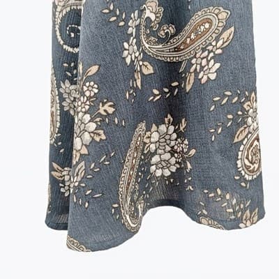 J.O.A. Navy Paisley Mini Dress Ruffle Strap Lace-Up Corset Sleeveless S Blue - Thumbnail 6