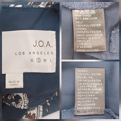 J.O.A. Navy Paisley Mini Dress Ruffle Strap Lace-Up Corset Sleeveless S Blue - Thumbnail 8