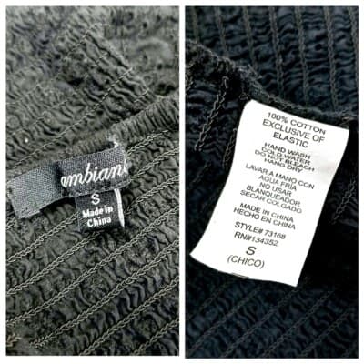 Ambiance Black Smocked Puff-Sleeve Crop Top S - Thumbnail 6