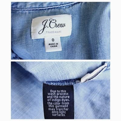 J. Crew Chambray Blue Short-Sleeve Shirt 0 - Thumbnail 4