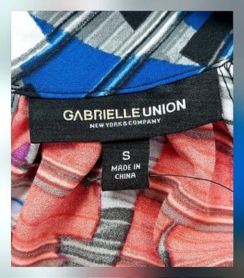 NWOT Gabrielle Union New York & Company Graphic Print Blouse S - Thumbnail 9