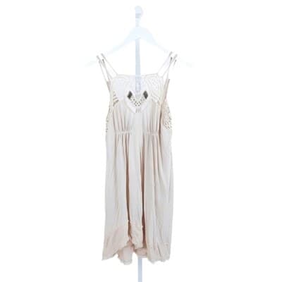 Free People Lace Embroidered Empire Waist Mini Dress Beige XS Spaghetti Straps - Thumbnail 2