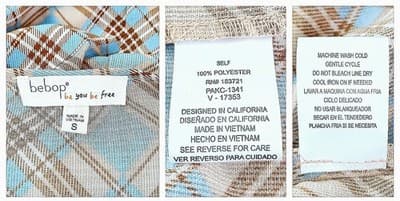 NWOT BeBop Blue & Tan Plaid Smocked-Waist Mini Dress S - Thumbnail 5