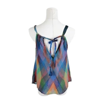 Anthropologie Conditions Apply Multicolor Geometric Tie-Back Top S Sleeveless - Thumbnail 2