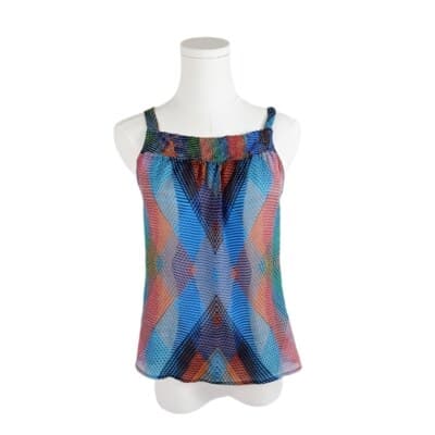Anthropologie Conditions Apply Multicolor Geometric Tie-Back Top S Sleeveless - Image 1