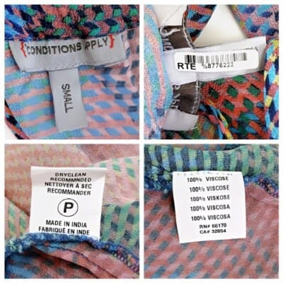 Anthropologie Conditions Apply Multicolor Geometric Tie-Back Top S Sleeveless - Thumbnail 6