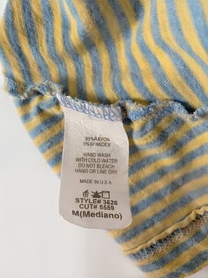 Shelly Striped Asymmetrical Boho Tank Top M - Thumbnail 6