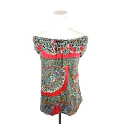 Boho 70s Style Anthropologie Paisley Off Shoulder Peasant Top XS Meadow Rue - Image 1