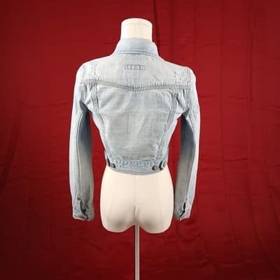 50% Off* Abercrombie Light Wash Distressed Denim Jacket Juniors XL / Women’s XS - Thumbnail 3