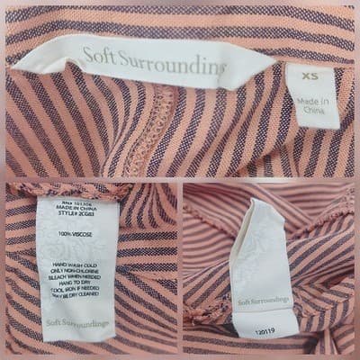 Soft Surroundings Striped Button-Front Tunic Top XS - Thumbnail 9