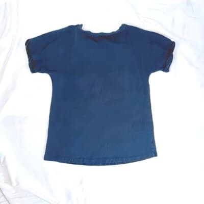 NIC & ZOE Navy Geometric Top V-Neck Cotton Size S Embroidered - Thumbnail 2