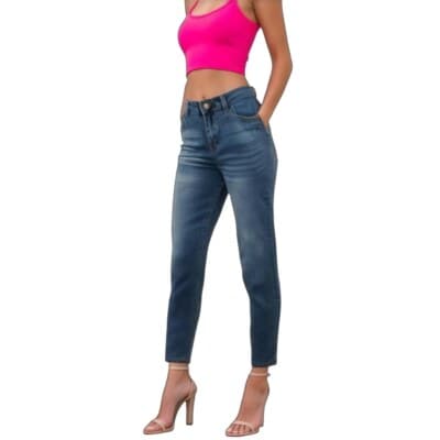No Boundaries High-Waisted Skinny Jeans Medium Wash Size 1 S Tapered Leg - Image 1