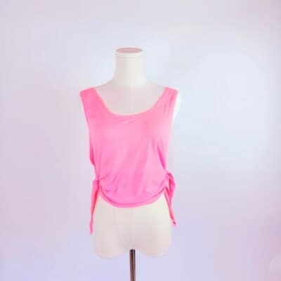 PINK Victoria's Secret Side-Tie Tank Top M Pink Sleeveless Round Neckline Ties - Image 1