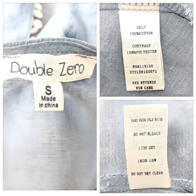 Double Zero Blue Ruffle Cropped Tank Top Braided Straps Size S Denim - Thumbnail 4