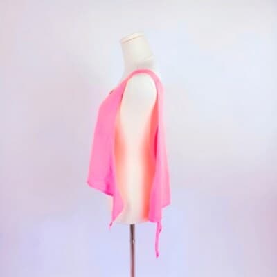 PINK Victoria's Secret Side-Tie Tank Top M Pink Sleeveless Round Neckline Ties - Thumbnail 4