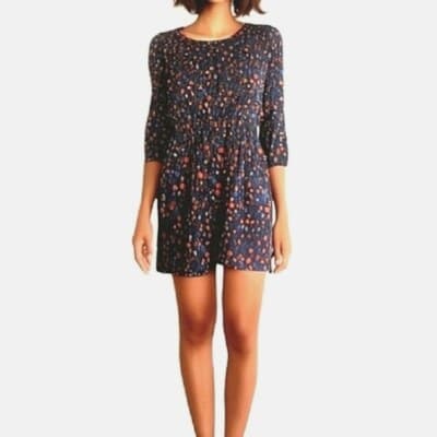 Old Navy Smocked Floral Print Dress Girls XL/14 Women's XS Cinched Waist - Image 1