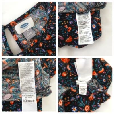 Old Navy Smocked Floral Print Dress Girls XL/14 Women's XS Cinched Waist - Thumbnail 7