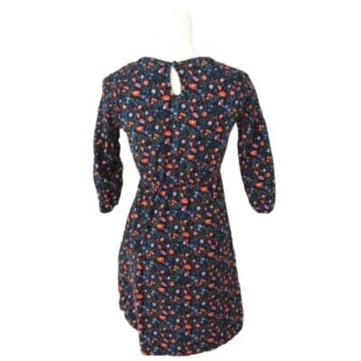 Old Navy Smocked Floral Print Dress Girls XL/14 Women's XS Cinched Waist - Thumbnail 4