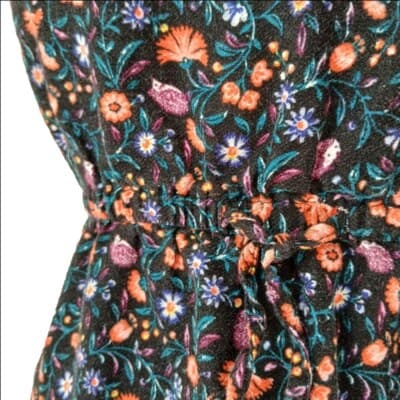 Old Navy Smocked Floral Print Dress Girls XL/14 Women's XS Cinched Waist - Thumbnail 5