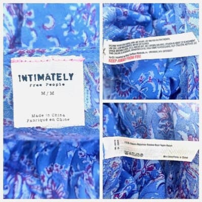 Intimately Free People Blue Paisley Ruffle Mini Dress M Rayon Boho Sleeveless - Thumbnail 5