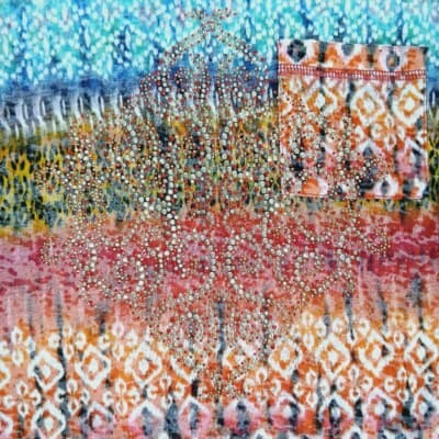 CRISTINA V Boho Beaded Lace Trim Top Multicolor Size M - Thumbnail 3