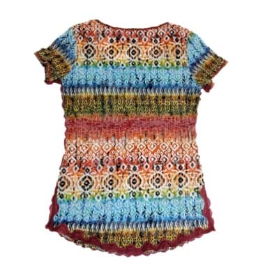 CRISTINA V Boho Beaded Lace Trim Top Multicolor Size M - Thumbnail 2