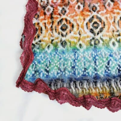 CRISTINA V Boho Beaded Lace Trim Top Multicolor Size M - Thumbnail 4