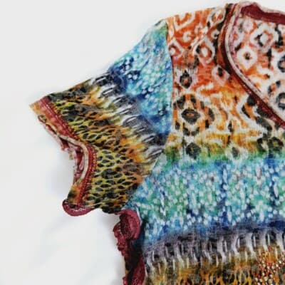 CRISTINA V Boho Beaded Lace Trim Top Multicolor Size M - Thumbnail 6