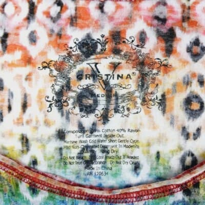 CRISTINA V Boho Beaded Lace Trim Top Multicolor Size M - Thumbnail 7