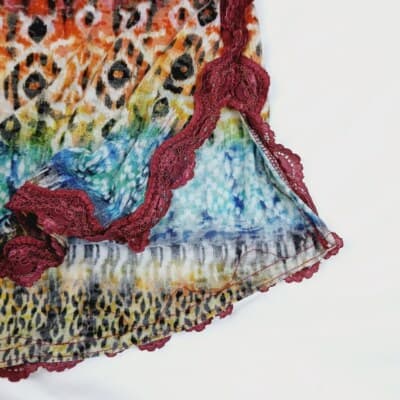 CRISTINA V Boho Beaded Lace Trim Top Multicolor Size M - Thumbnail 5