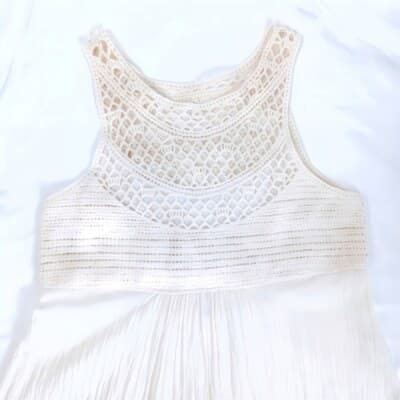 BECCA By Rebecca Virtue Cream Crochet A-Line Dress Midi Summer Size S - Thumbnail 3