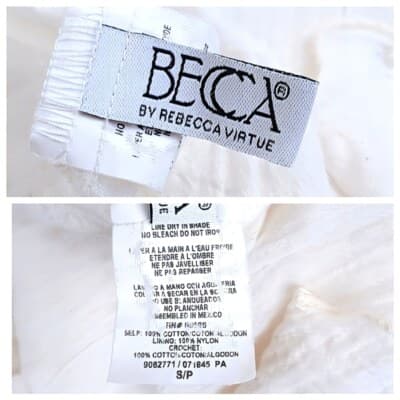 BECCA By Rebecca Virtue Cream Crochet A-Line Dress Midi Summer Size S - Thumbnail 6