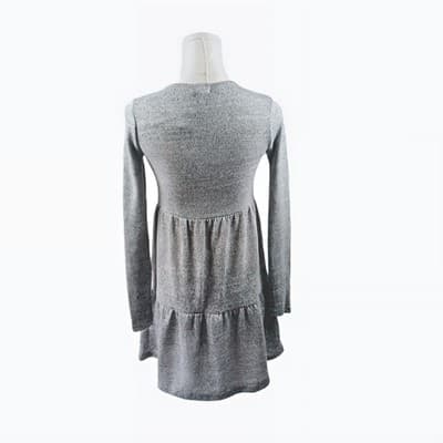 NWOT Love, Fire Heather Gray Tiered Babydoll Mini Dress XS - Thumbnail 3